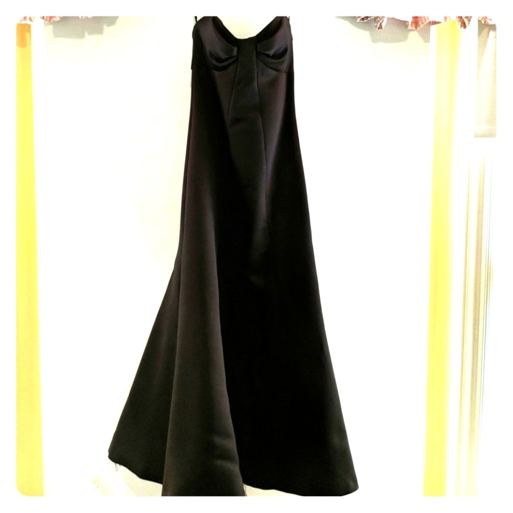 Amsale brown floor length gown